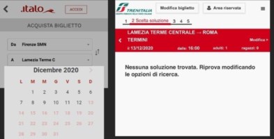 Impossibile prenotare un treno dopo il 13 dicembre ma Italo e Trenitalia negano il lockdown